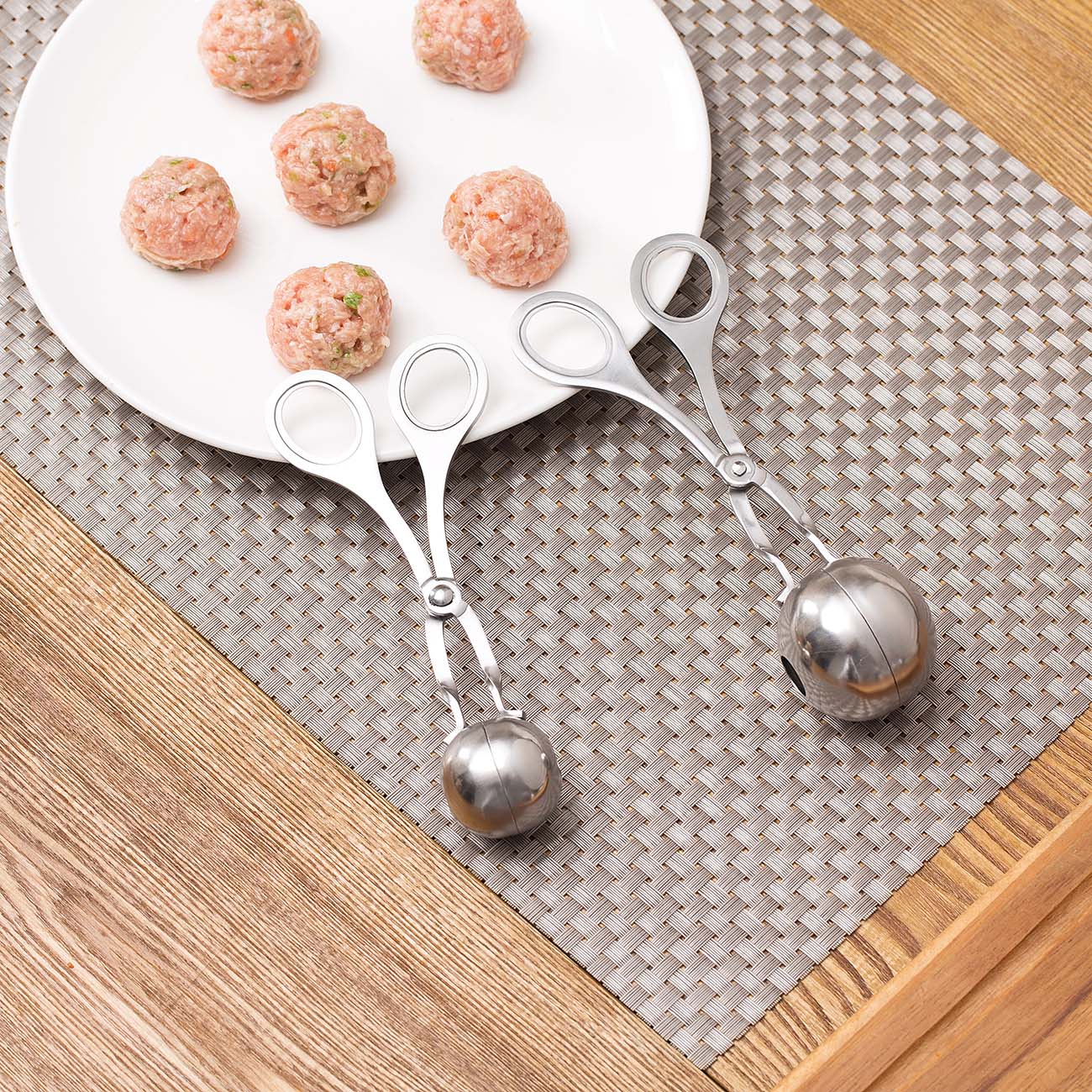 Moule à boulettes de viande en acier inoxydable 3.5/5CM de diamètre, bricolage, viande, riz, ustensiles de cuisine