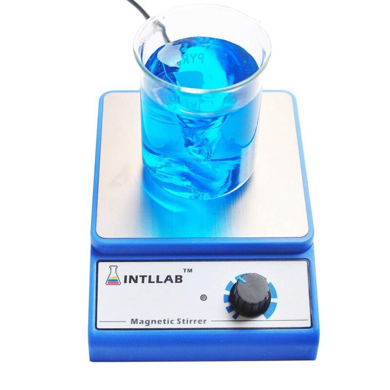 INTLLAB Magnetic Stirrer Stainless Steel Magnetic Mixer With Stir Bar (No Heating) Max Stirring Capacity: 3000Ml