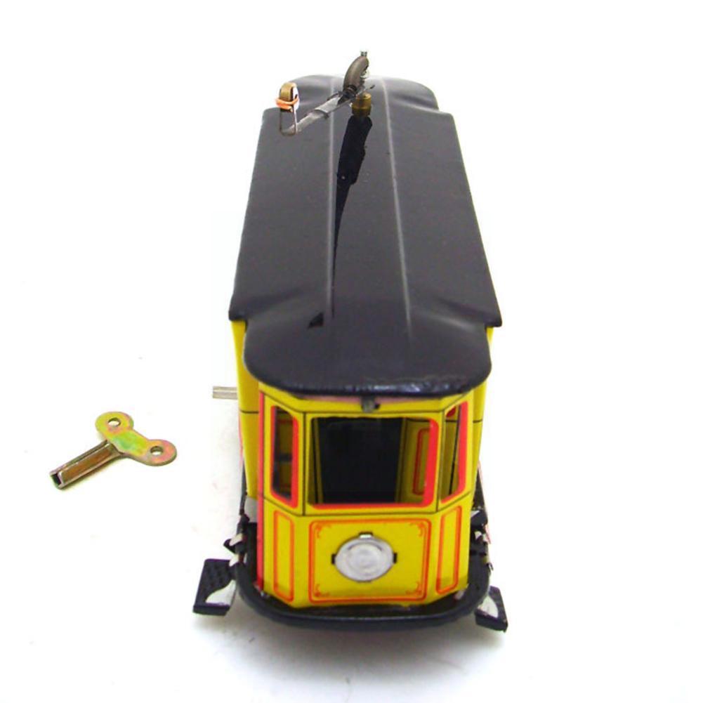 Retro Wind Up Tram Kabel Bus Clockwork Tram Speelgoed Tram Met Polen Retro Speelgoed Voor Volwassenen En Kinderen Blikken Speelgoed o8m5