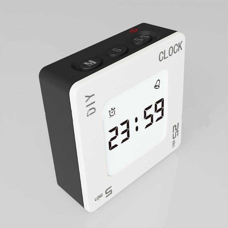 Multifunctional DIY Time Management Pomodoro Timer Square Alarm Clock Vibration Flashing Backlight Timer Reminder for S