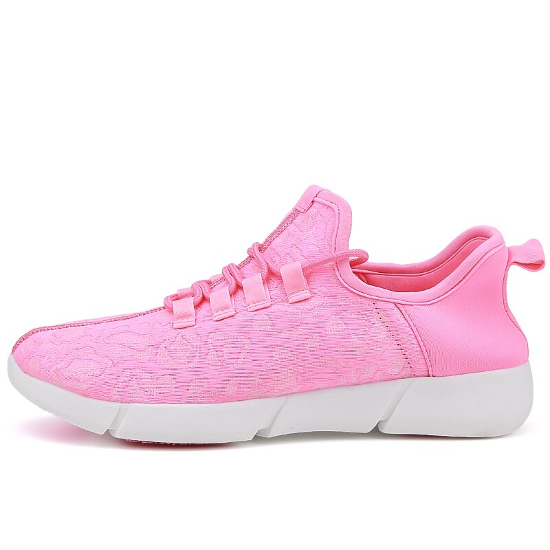 Led chaussures à fibres optiques pour filles garçons hommes femmes USB Recharge brillant baskets homme éclairer nouvelles chaussures d'été taille 35-44: pink / 9.5