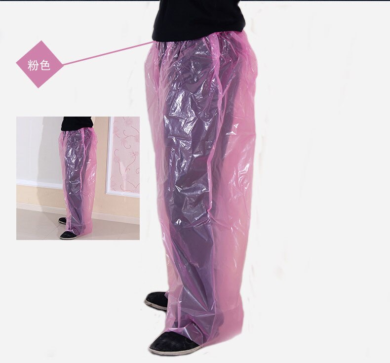 4pcs/pack Travel Disposable Rain Pants Thicken Outdoor Rainproof Camping Adult Hiking Unisex Trousers Travel 6 Silk: Pink
