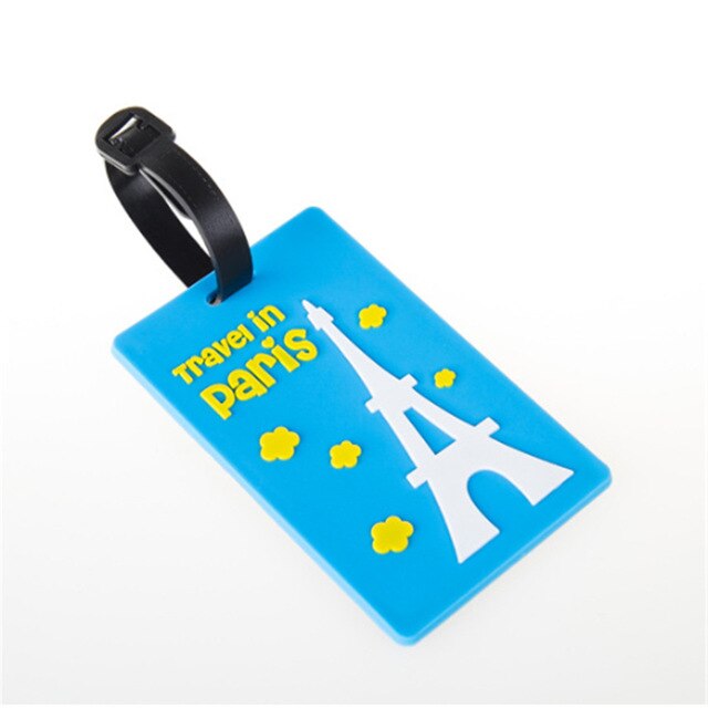 Cartoon Cute Luggage Tag Silicone Women Men Travel Suitcase Tag Name Addres Holder Baggage Boarding Label Tag: A