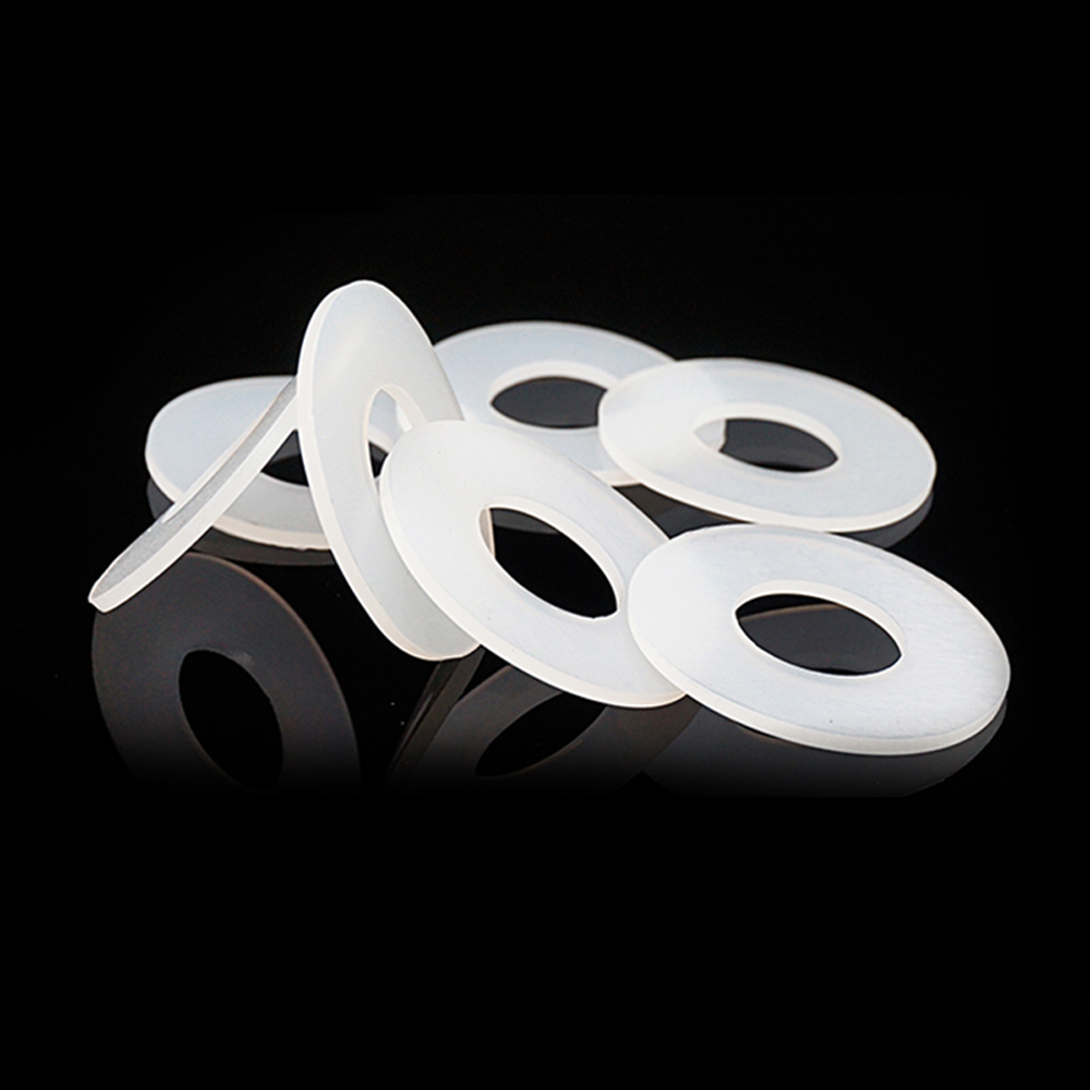 Juntas planas de goma de silicona de grado alimenticio, 10 piezas, 18mm diámetro exterior-40mm, juntas tóricas blancas de sellado