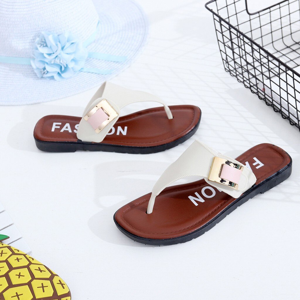 38 # Vrouwen Zomer Vintage Rome Slippers Casual Schoenen Strand Vrouwelijke Slipper Sandalen Zomer Thuis Platte Slippers Schoenen Scarpe donna