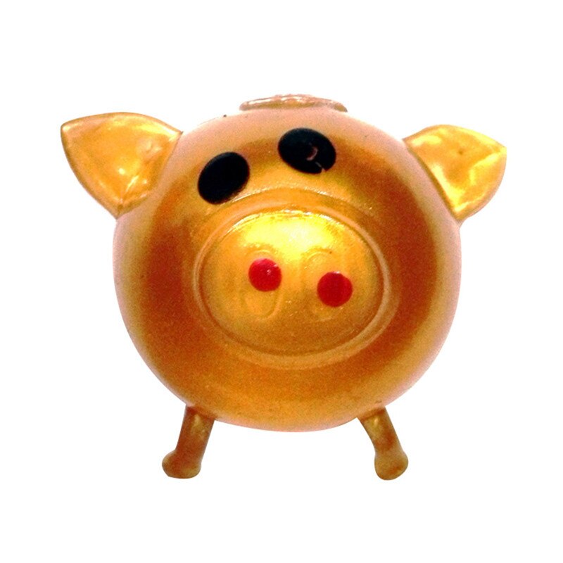 Solid Color Pig Anti Stress Splat Water Ball Jello Decompression Squeeze Toy Venting Sticky funny toys: Golden