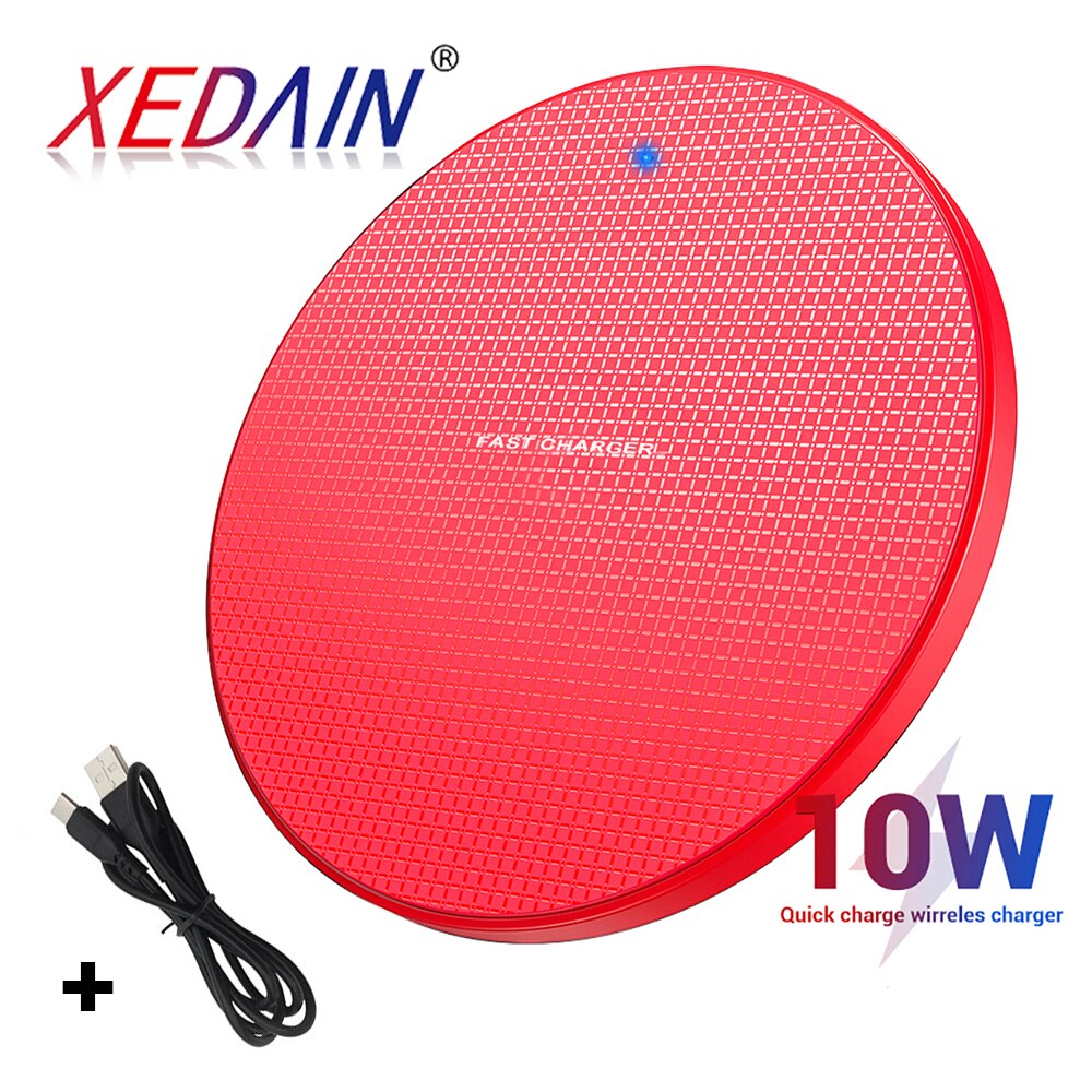 Wireless Charger for Samsung Galaxy S8 9 Note Buds QI Smart Charging - for iPhone XS XR MAX Airpods and HUAWEI Mate RS: Red wireless
