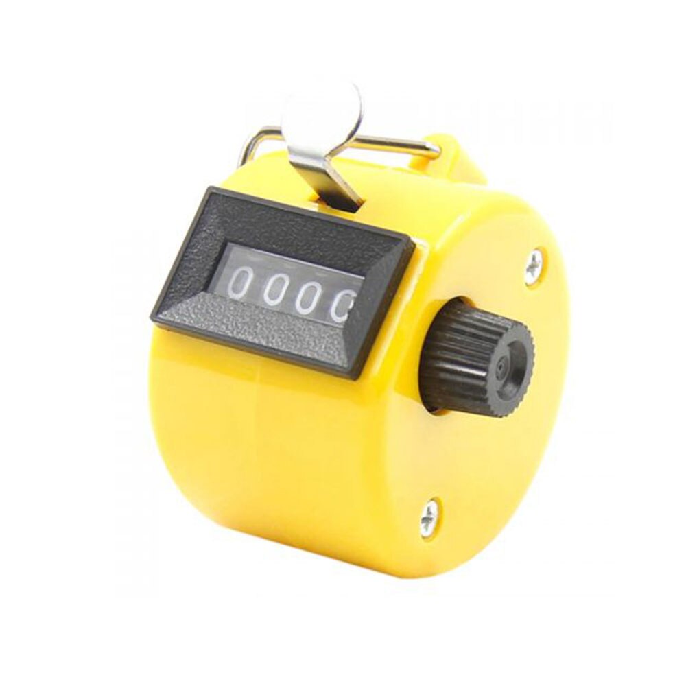 4 Digit Counters Hand Finger Display Manual Counting Tally Clicker Timer Soccer Golf Counter Plastic Shell: yellow
