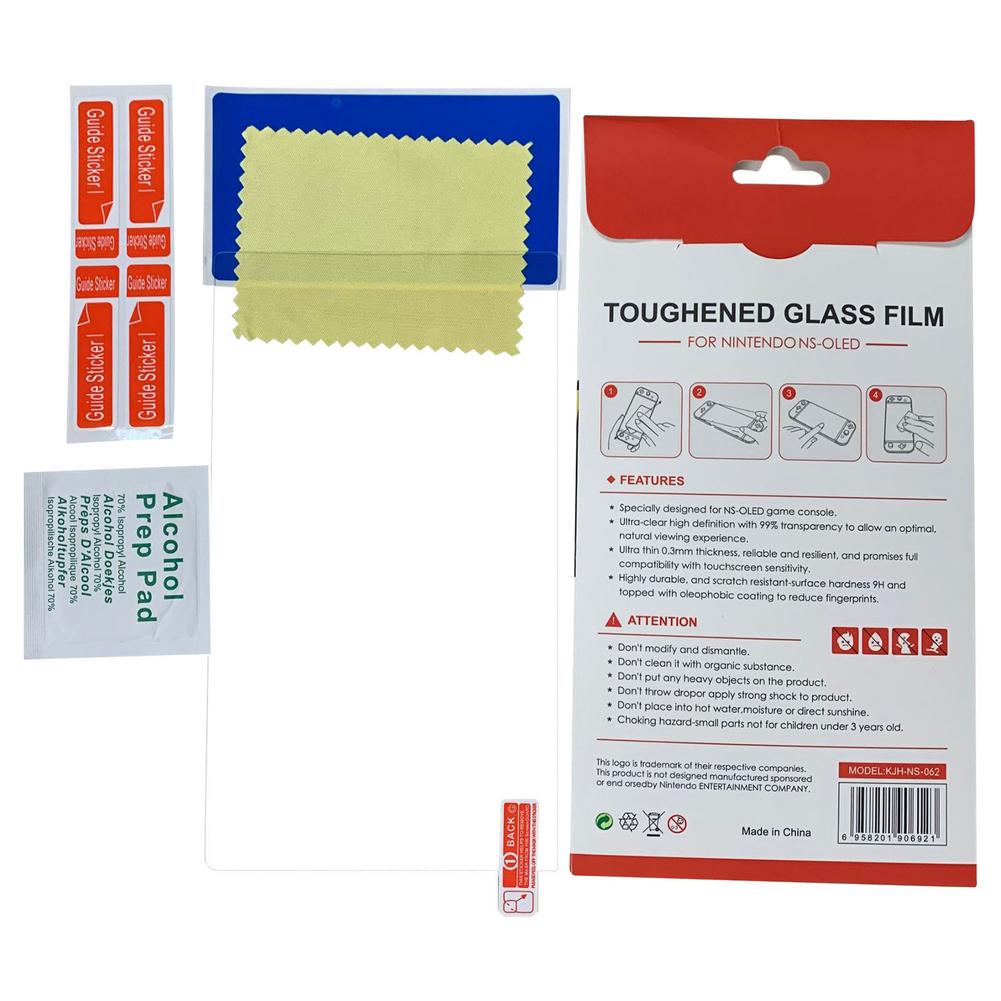 Transparency Tempered Glass Protective Film Cover Fit For Nintendo Switch OLED Game Console Screen Protector Accessories: Default Title