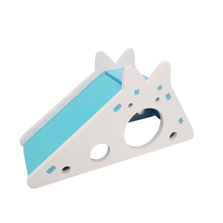 Zmontowany chomik zabawkowa zjeżdżalnia złoty niedźwiedź świnka morska kolorowa kabina zabawny oddychający dom chomika gniazdo akcesoria dla małych zwierząt: niebieski-A