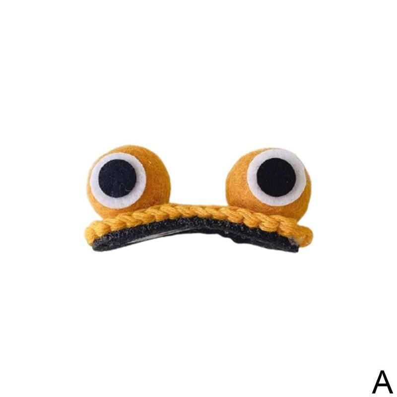 1 pcs Hairpin Frog Eyes Hairpin for Women Bangs Broken Hair Side Clip Sweet Fun Trend Hair Accessories: yellow