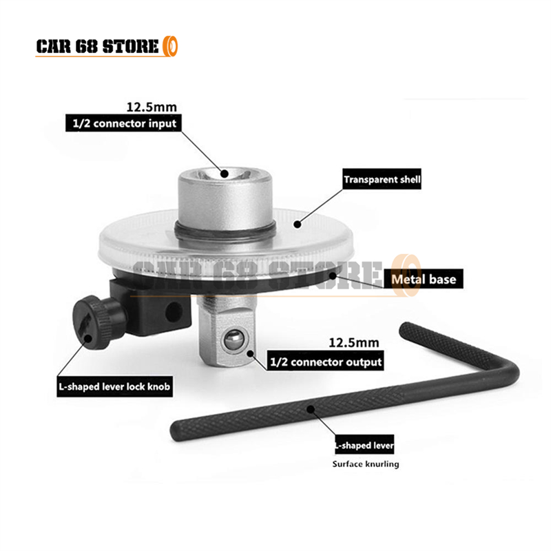 1/2 Inch Drive Torque Angle Gauge Adjustable Car Auto Repair Hand Garage Tool Set Rotation Measure Tool for Hand Tools Wrench