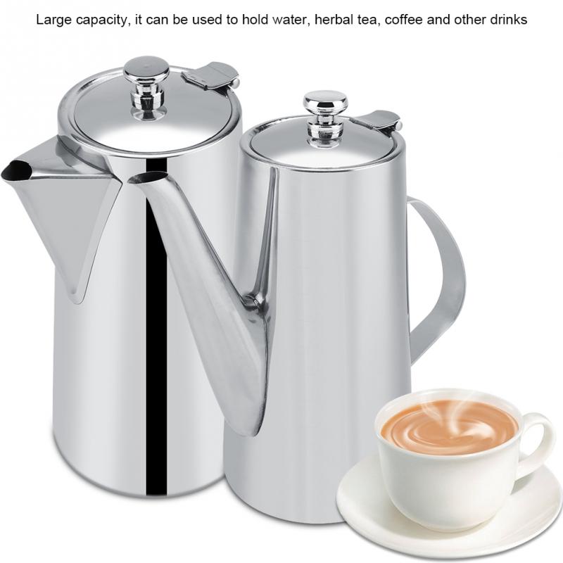 2L Hight Stainless Steel French Press Coffee Tea Pot with Filter Delicate Coffee Maker