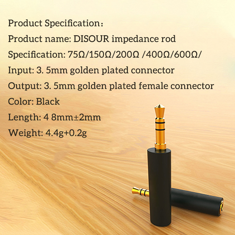 Conductor Earphone Impedance Plug 30/75/150/200/400/600 ohm Noise Cancelling Adapter 3.5mm Resistance Reduce Noise Filter Plug