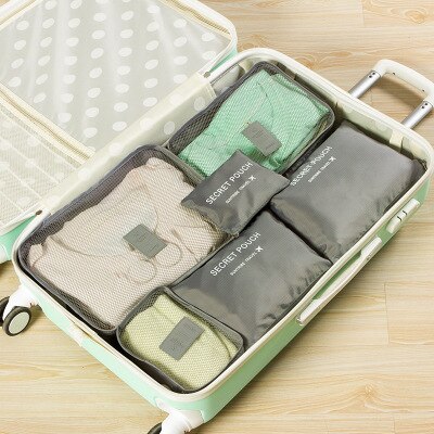 6 Teil/satz Reise Mesh Tasche In Tasche Gepäck Organizer Verpackung Cube Set Für Kleidung Koffer Lagerung Kosmetische Ordentlich Pouch: 13