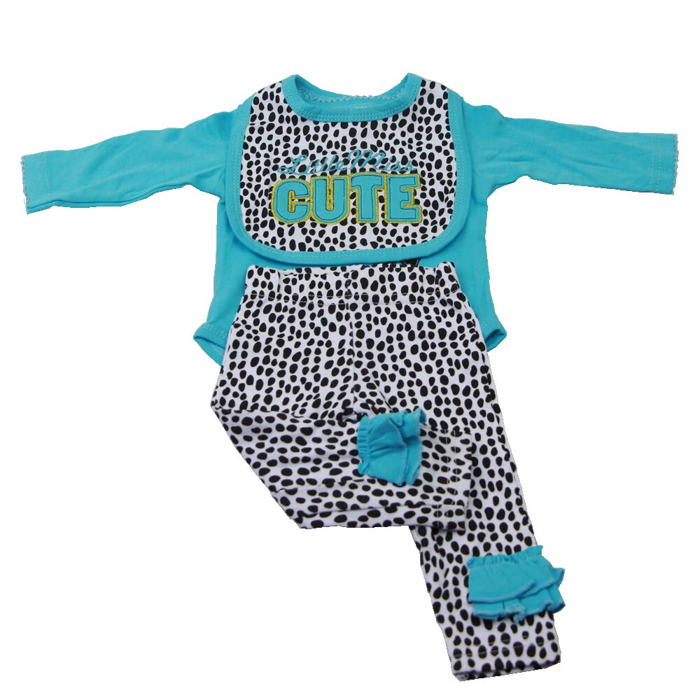 Keiumi babykläder för 22-23 tum baby pojke och flicka reborn dockor tvillingar 55-57 cm docka tillbehör babykläder haklapp skjorta byxor