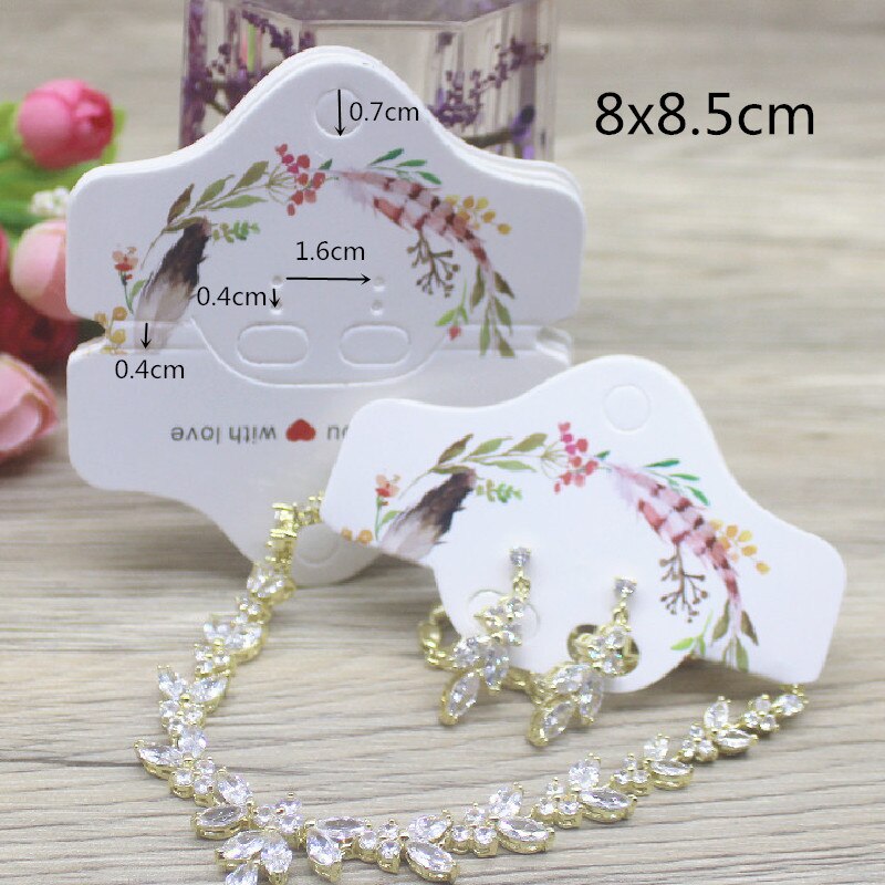 Lote de 50 Uds de horquillas de papel de varios estilos, tarjetas para exhibir joyería, collar, pendiente, colgante, tarjeta, 8x8,5 cm: dream / 50CARD50BAG