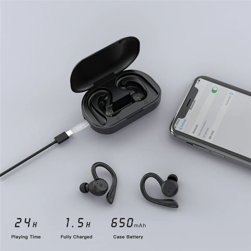Oortelefoon 20 Uur Speeltijd Zwemmen Waterdichte Koptelefoon Bluetooth Dual Modi Dragen Sport Draadloze Headset Ipx7 Stereo Oordopjes