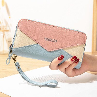 Women Wallet Long Female Card Holder PU Wallet Coin Purses Girls Leather Wallet Envelope: 14