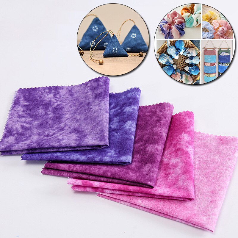 5 stk floral tie-dye patchwork-kombinasjon 20*20cm ren bomullsduk hode diy tie dye print barn regnbuestoff