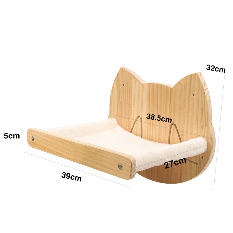Grenen Massief Houten Diy Kat Klimrek Kat Muur Opknoping Kat Nest Krabpaal Kat Hangmat Trap Kamer Kat Opknoping bal Speelgoed: D