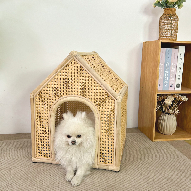 Yxt-koirankoppi/koiranpeti/kissankoppi lemmikkikalusteet ympäristöystävällinen ylellinen käsin kudottu rottinki rottinki lemmikkikoppihäkki kudottu rottinki lemmikkisänky