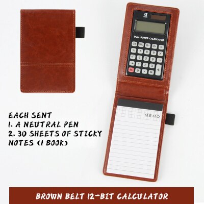 A7 Portable Work Notebook Portable Notebook With Calculator Multi-Function Notes A Variety Of Portable And Compact: B brown