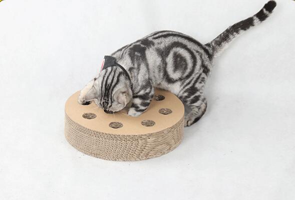 ROUND shape Cat Scratcher Fat Cat Bed Cardboard Paper Scratching Pad with funny toys