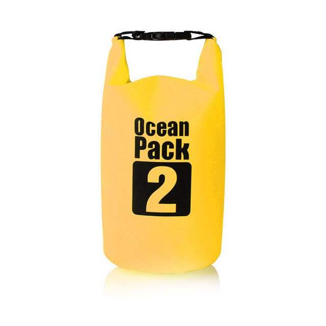 Pvc Zak Waterdichte Tas 2L Outdoor Zwemmen Tas Duiken Compressie Opslag Dry Bag Voor Man Vrouwen Kajakken Rugzak Strand Tassen: Yellow
