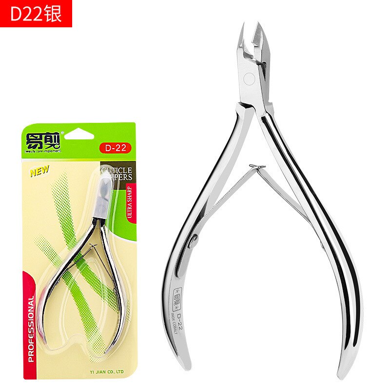 Produit authentique facile à couper 501d28 manucure Ultra forte cornée cuticule pince coupe-ongles ciseaux barbe manucure soins infirmiers T: Easy to cut D 22 Silver