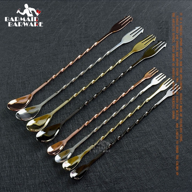 Stainless Steel Cocktail Bar Spoon Hoffman Drink Mixer Bar Stirring Mixing Spoon Stirrer