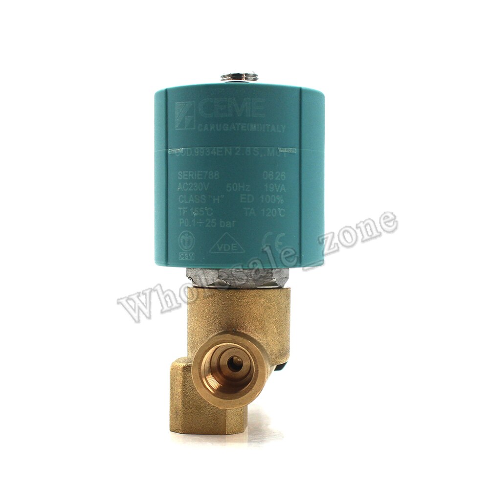 CEME 9934 Adjustable 2/2 way NC 25 Bar G1/4" Water Air Steam Solenoid Electric Valve / Iron Machine Flow Valve High Temperature