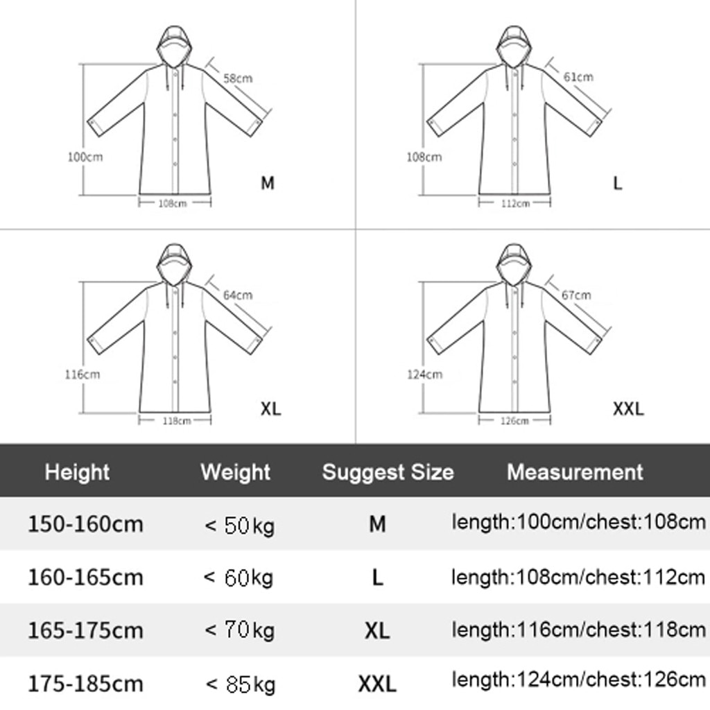 Women Reuseable Hooded Raincoat Rainy Day Reflective Lightweight Transparent Hooded Raincoat Waterproof Outside Portable Coats