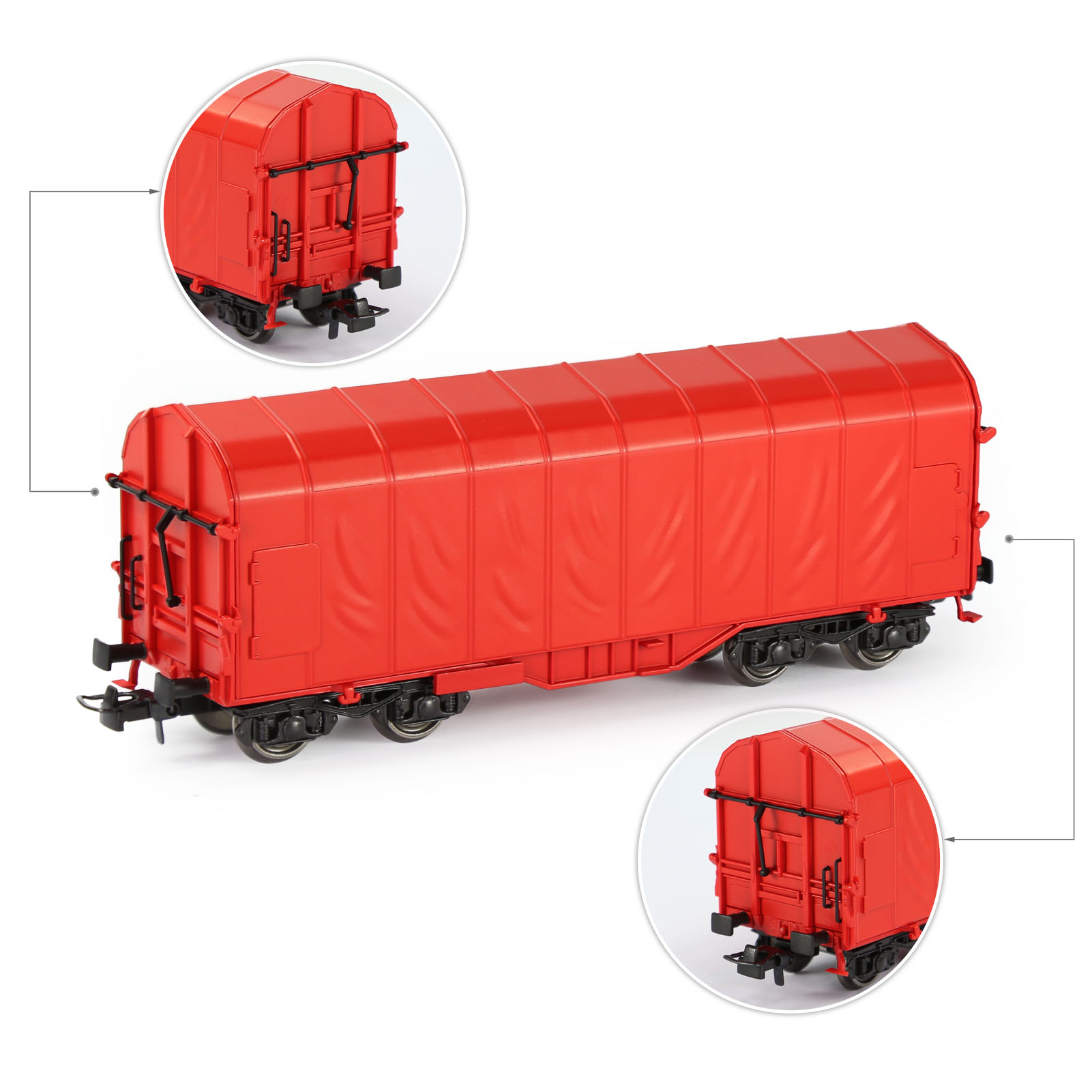 Evemodel 1pc Model Railroad HO Scale 1:87 Covered Coil Wagon Freight Cars C8762: light green