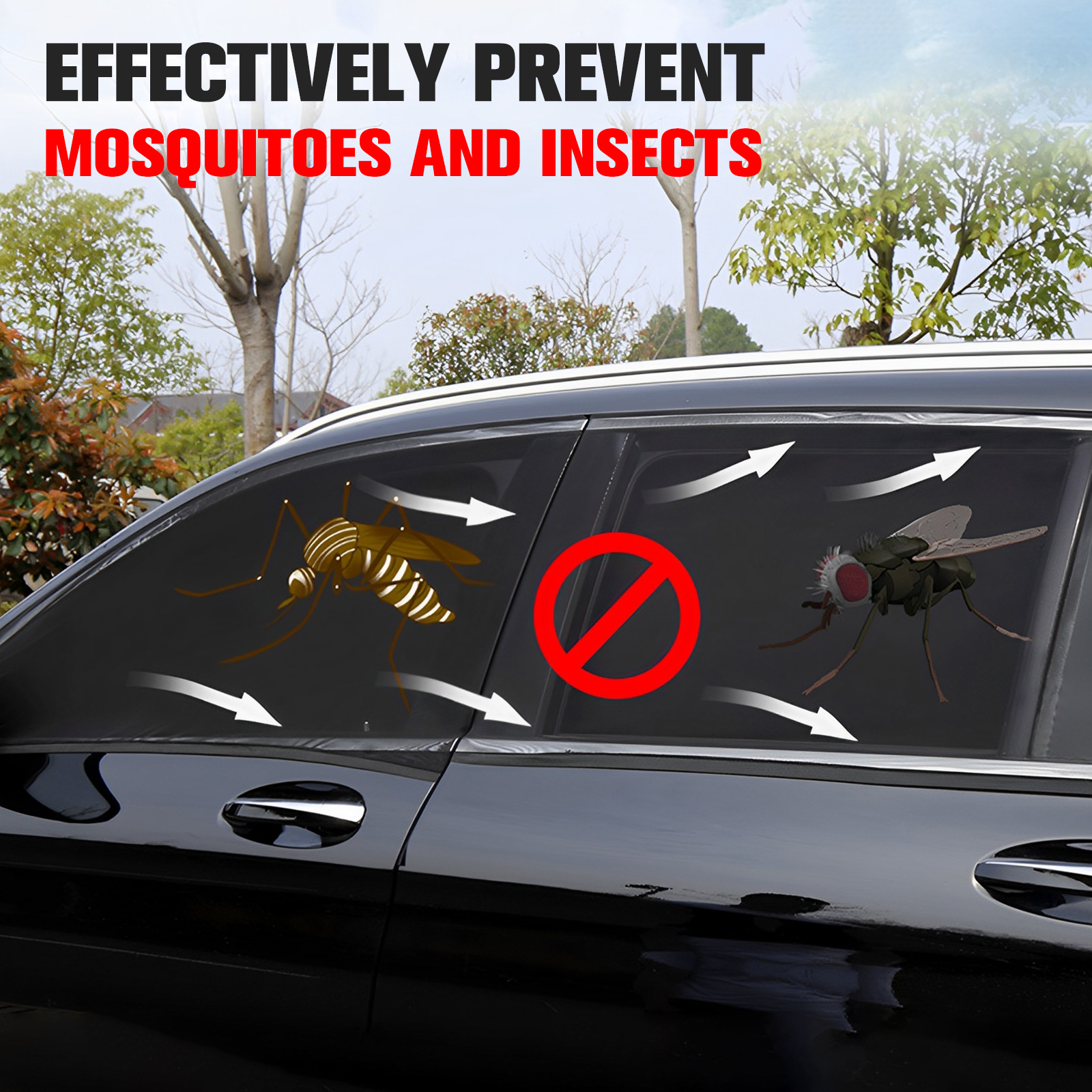 2 Stuks Autoruit Schaduw Gordijn Elastisch Auto Voor Achter Zijruit Zonnescherm Ademend Privacy Zonnescherm Bescherming Cover voor Auto