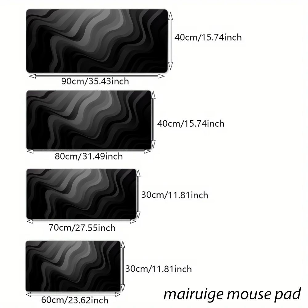 Tapis de souris gris foncé courbe grand ordinateur bureau tapis de Table de jeu XXL caoutchouc anti-dérapant bords cousus tapis de clavier longs tapis de bureau