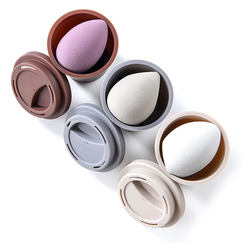 Empty Coffee Cup Sponge Stand Storage Case Makeup Puff Holder Empty Cosmetic Dry Box Makeup Accessories