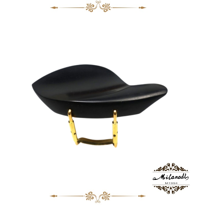 4/4 Violin Chinrest/Chin Rest With Clamp Screw Bracket Cork,Ebony Jujube Wood,Fiddle Parts Violin Accessories: Dark Grey