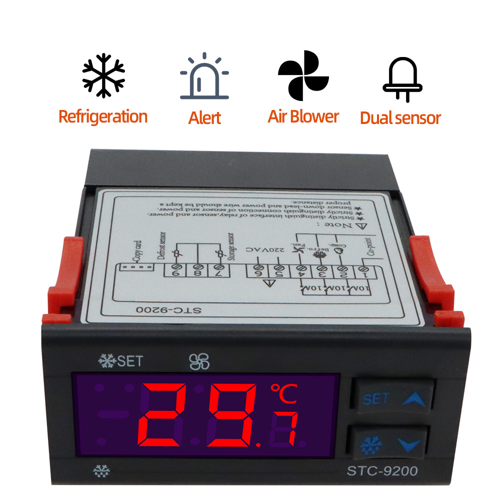STC-9200 Digital Thermostat Temperature Controller Thermometer Sensor Hygrometer Relay Thermoregulator AC 220V DC 24V 12V