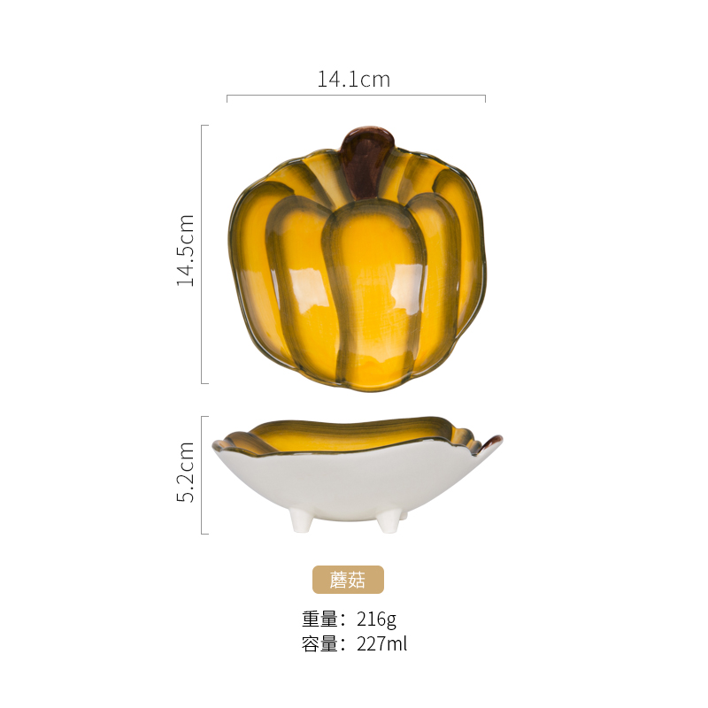 3D Kleine Leuke Groente Keramische Snack Schotel Plaat Kom Dessert Japanse Snack Fruit Slakom Sieraden Lade Decoratieve Servies: (517) Pumpkin