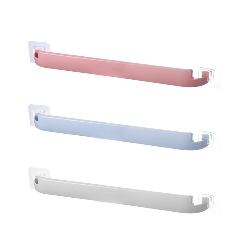 Plastic Towel Hanger Rail No Drill Bath Towel Holder Single Bar Towel Holder