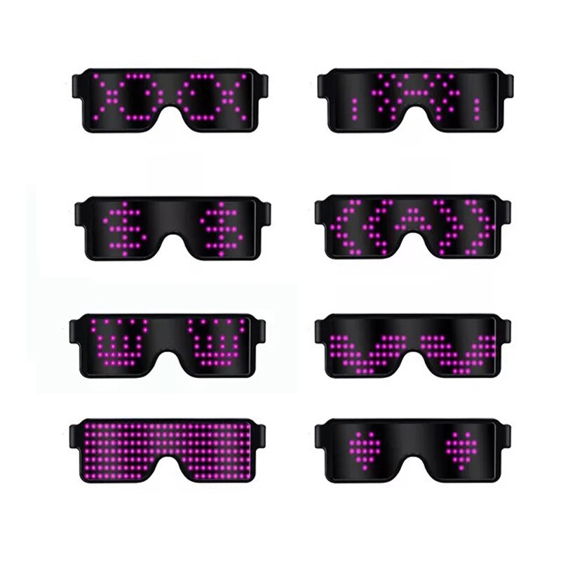 5 Colors Novelty LED Glasses Light Up Shades Glow Flashing Sunglasses Eyewear Nightclub Party 8 Modes Luminous Rave Decoration