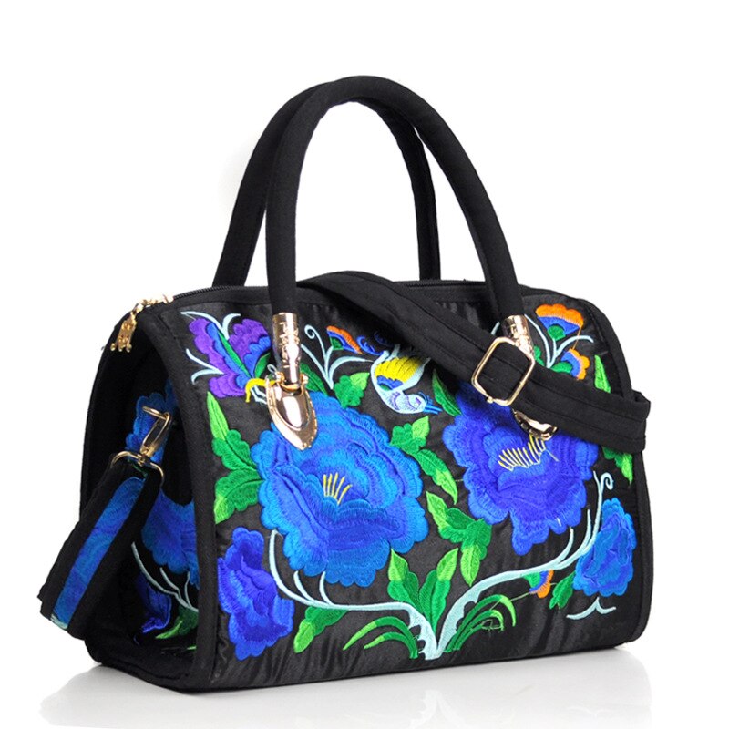 Veowalk-Bolso de mano bohemio para mujer, bolsa de lona bordada con flores, Estilo Vintage, Casual, étnico, para compras, con cremallera, bolso de viaje: Model 10