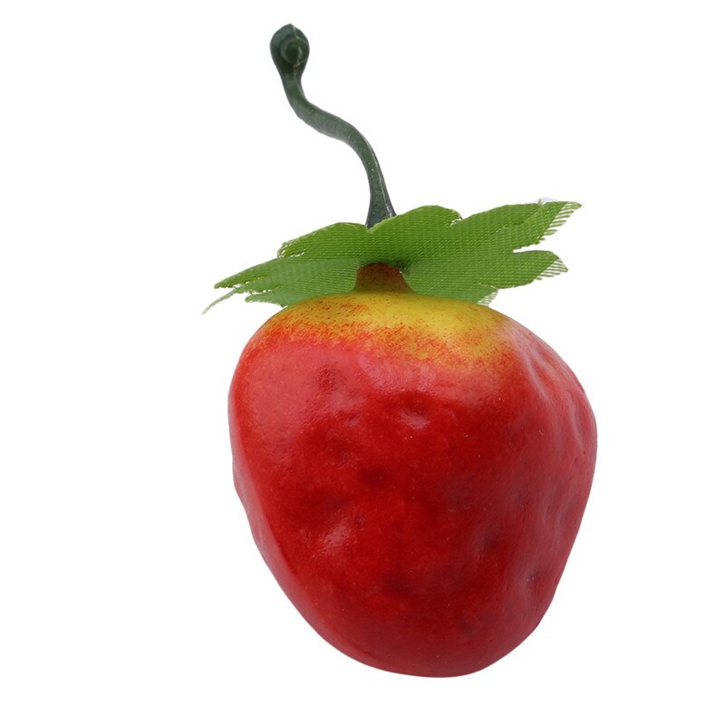 20 stks/set Plastic Simulatie Kunstmatige Model Rekwisieten House Party Mini Nep Fruit Appel Peer Citroen Aardbei Cherry Banaan: strawberry