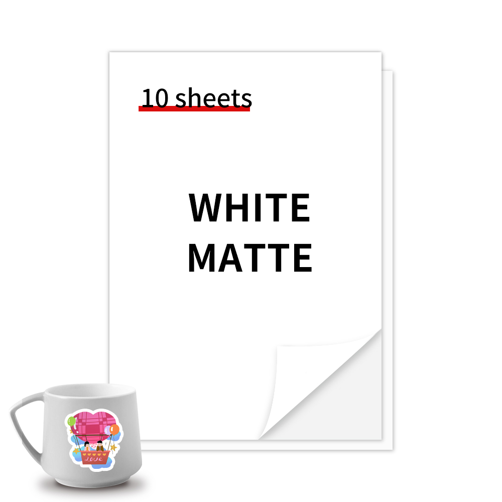 10 Sheets A4 Printable Vinyl Sticker Paper Matte Self-Adhesive Copy Paper Waterproof for Inkjet Printer DIY Decals Crafts: Matte 10 Sheets