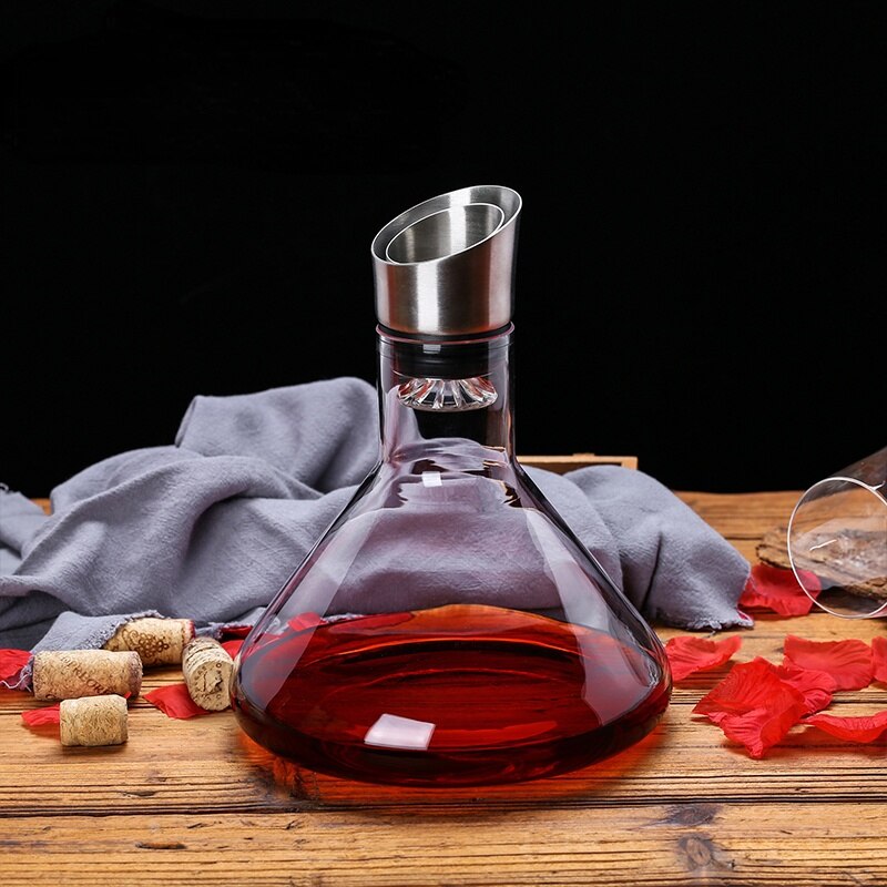 Swan decanter spiral 6-shaped decanter crystal high-end 1500ml box harp wine bottle
