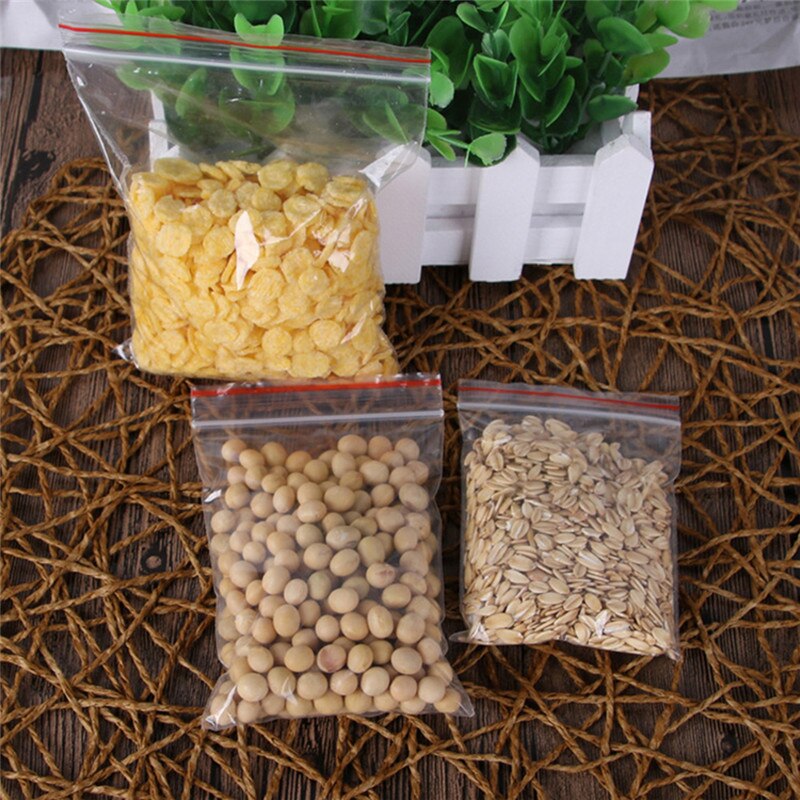 100Pcs/Set Plastic Zip Bags Small Ziplock Bag Clear Jewelry Food Packaging Lock Bags sachet plastique