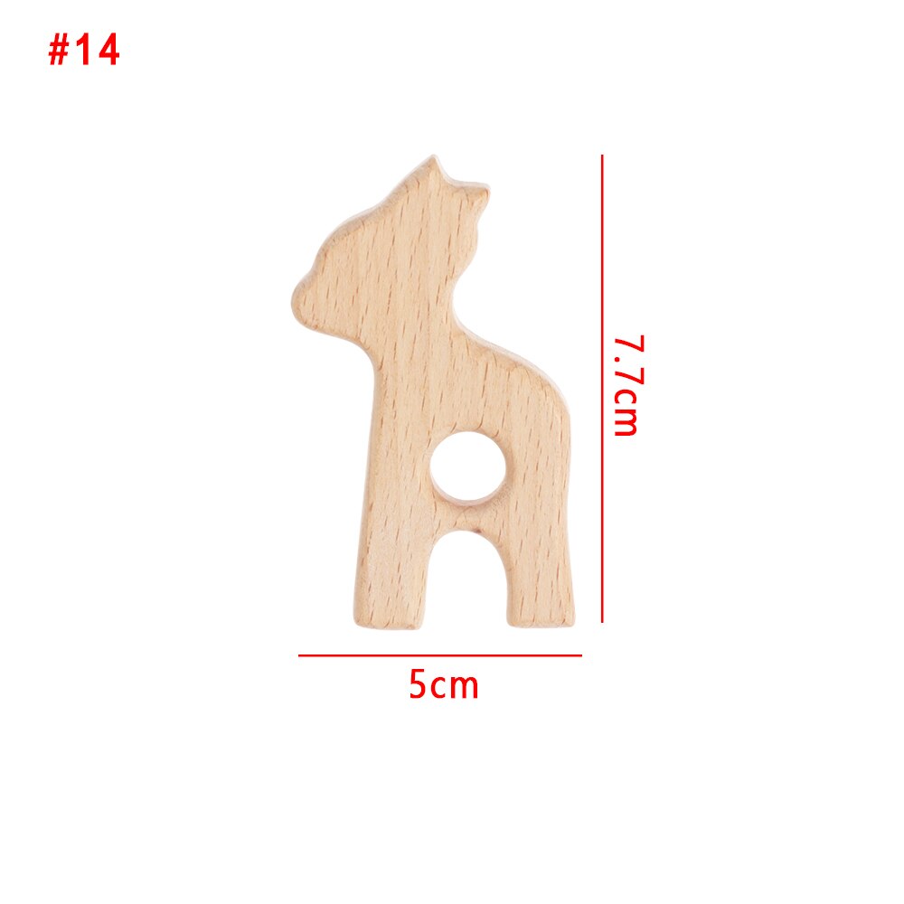 1 Pc Diy Verpleging Hout Hanger Kinderziektes Speelgoed Baby Leuke Dierlijke Vorm Food Grade Materialen Biologische Chew Zuigeling Tanden speelgoed: 14