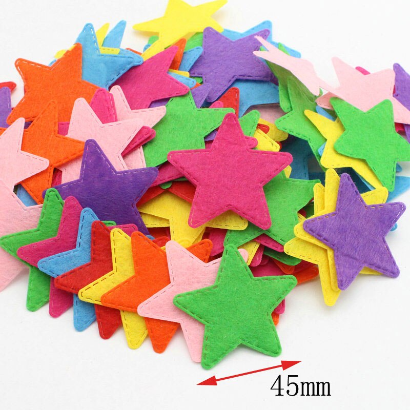 ywzatgits 100pcs/lot Random Mixed Letter Number Polyester Felt Fabric For DIY Toys Cloth Sewing Craft YB0530: Mix color7 100pcs