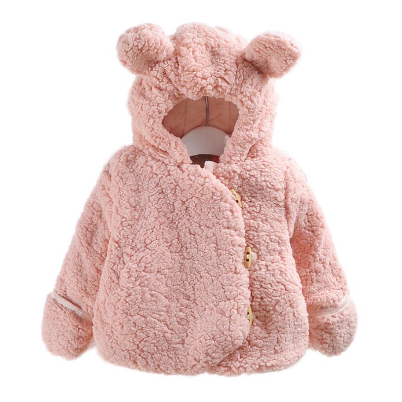 Baby meisjes winterjassen imitatiebont fleece jas kinderjas capuchon outfit kinderjas voor meisjes kleding  jw6793